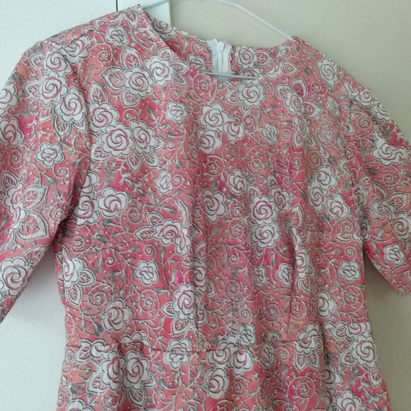 Handmade Modest Dress 36"B 31"W Pink Floral Mennonite - Picture 4 of 9